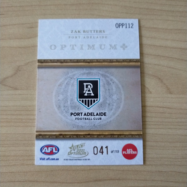 2021 AFL Select Optimum Plus Parallel Zak Butters Port Adelaide No.041/115