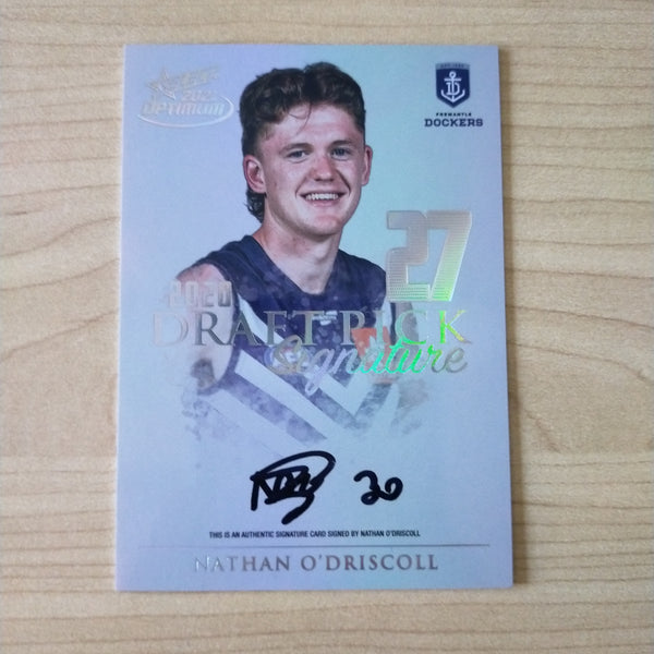 2021 AFL Select Optimum Platnium Draft Pick Signature Nathan O'Driscoll No.06/40