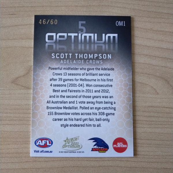 2021 AFL Select Optimum Mirror Scott Thompson Adelaide No.46/60