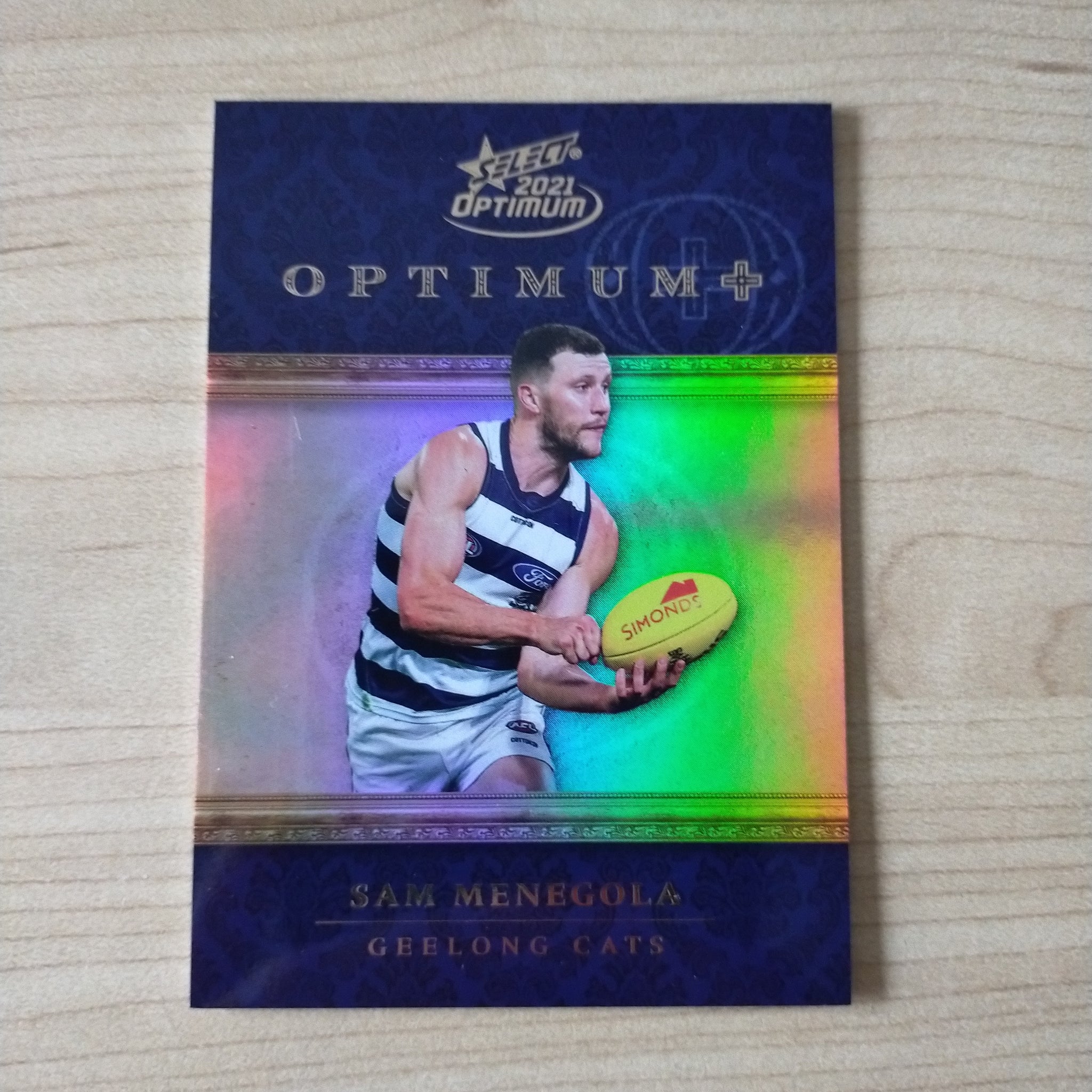 2021 AFL Select Optimum Plus Parallel Sam Menegola Geelong No.006/115