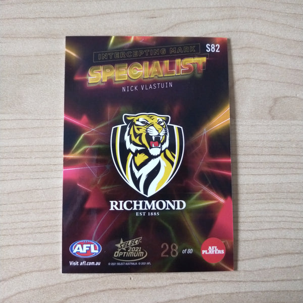 2021 AFL Select Optimum Specialist Nick Vlastuin Richmond No.28/80