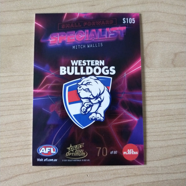 2021 AFL Select Optimum Specialist Mitch Wallis Western Bulldogs No.70/80