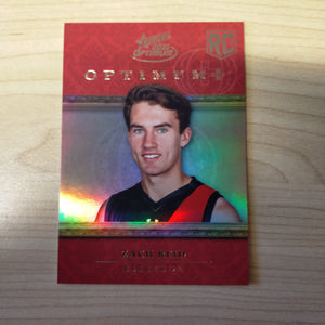 2021 AFL Select Optimum Plus Parallel Rookie Card Zach Reid Essendon No.049/115