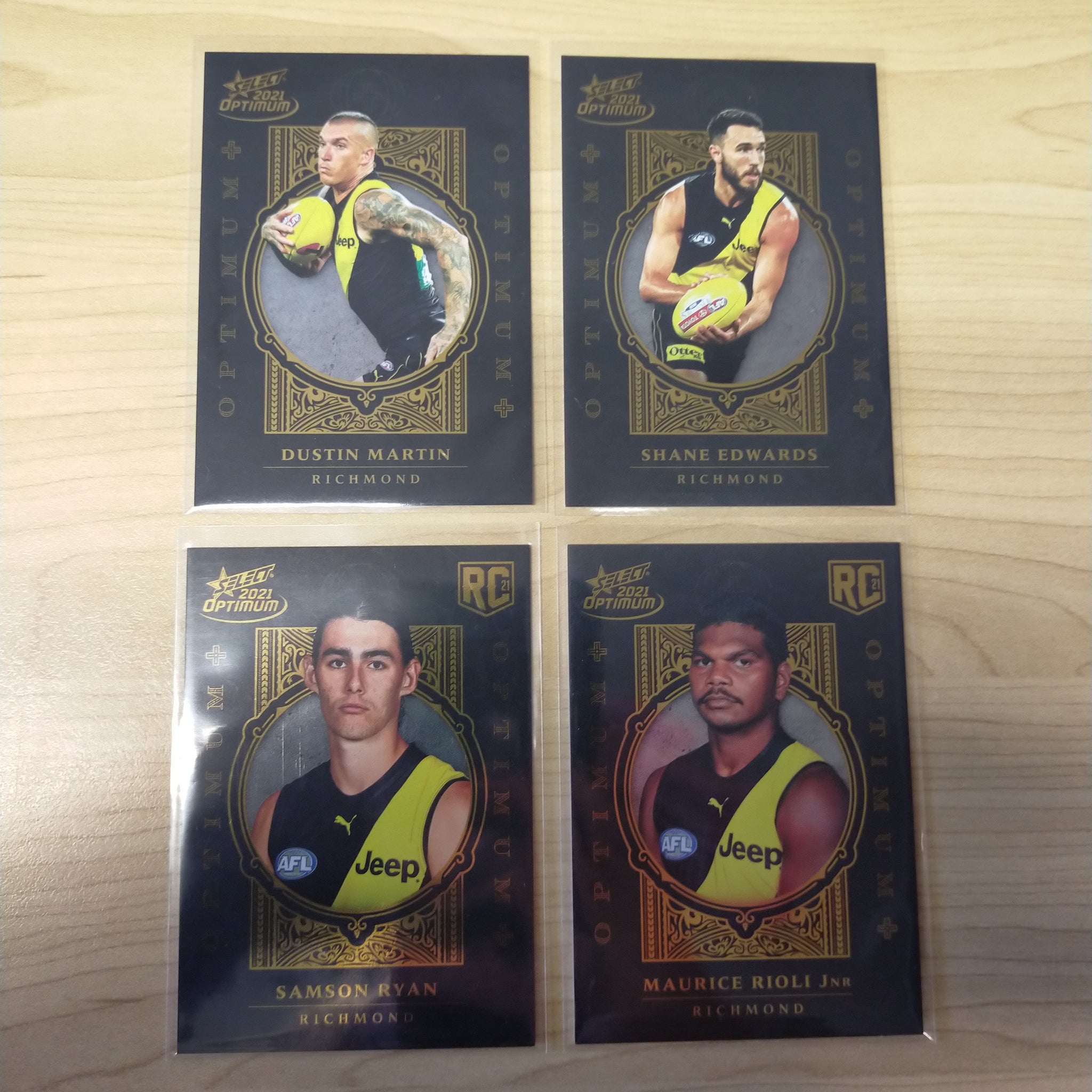 2021 AFL Select Optimum Plus Lot of 4 Richmond Cards