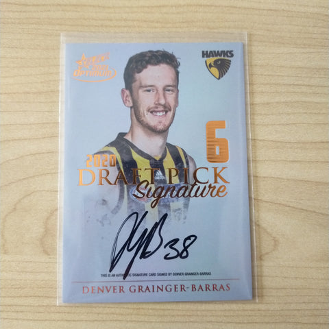 2021 AFL Optimum Copper Draft Pick Signature Denver Grainger-Barras No.113/170
