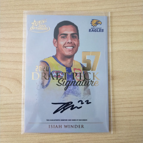 2021 AFL Optimum Gold Draft Pick Signature Isiah Winder No.74/85