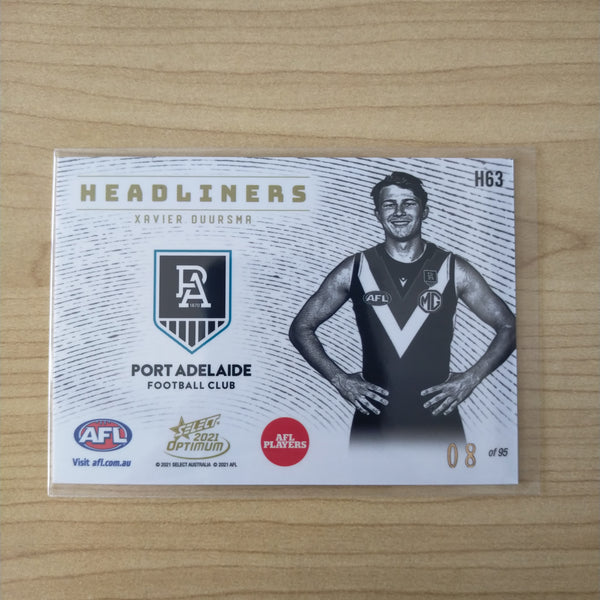 2021 AFL Optimum Headliners Xavier Duursma Port Adelaide No.08/95