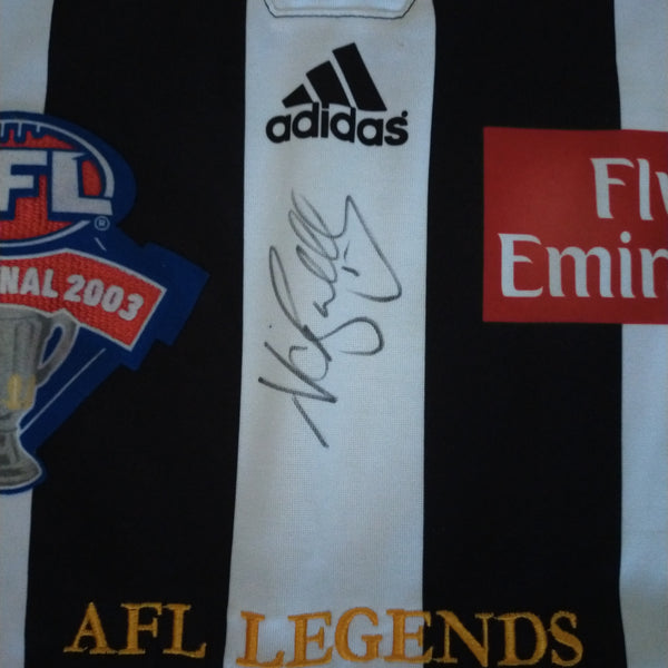 Size XL Collingwood Football Club Long-sleeved Guernsey 2003 Grand Final Nathan Buckley Career Statistics Edition Signed By Nathan Buckley
