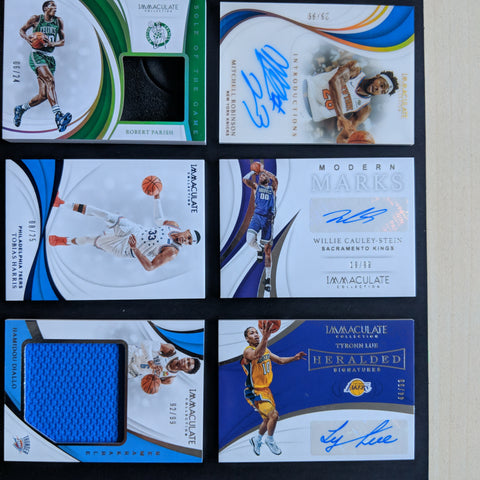 2018-19 Panini immaculate collection 6NBA trading cards and tin