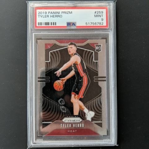 2019 Panini Prizm Tyler Herro Rookie Card PSA Graded Mint 9