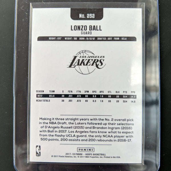 2017-18 Panini NBA hoops Lonzo Ball