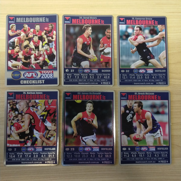 2008 Teamcoach Prize Card Team Set Melbourne