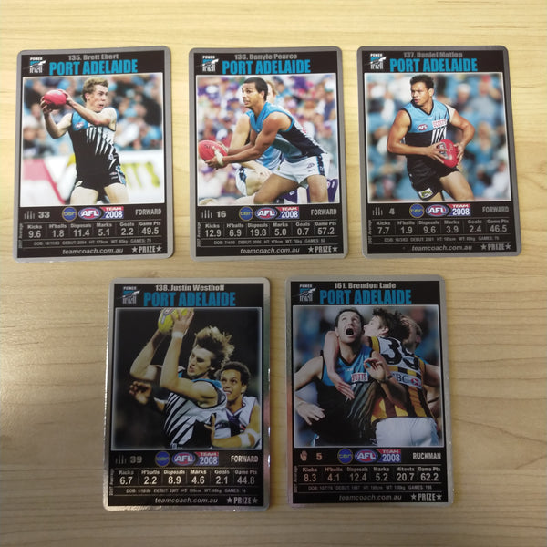 2008 Teamcoach Prize Card Team Set Port Adelaide