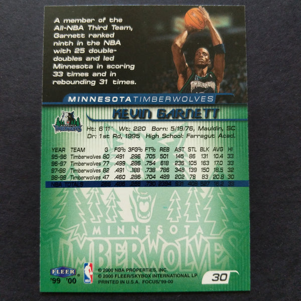 1999-2000 Fleer Focus Kevin Garnett