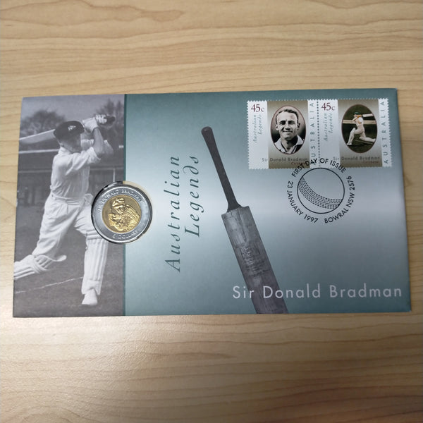 Lot of 4 x 1997 Australian Legends Sir Donald Bradman PNC First Day Of Issue