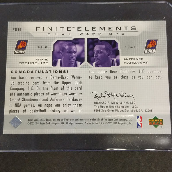 2003 Upper Deck Finite Elements Dual warm ups Amare Stoudemire and Anfernee Hardaway