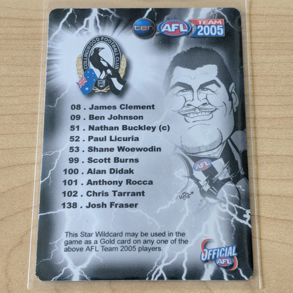 2005 AFL Teamcoach Star Wildcard Chris Tarrant Collingwood SW-04