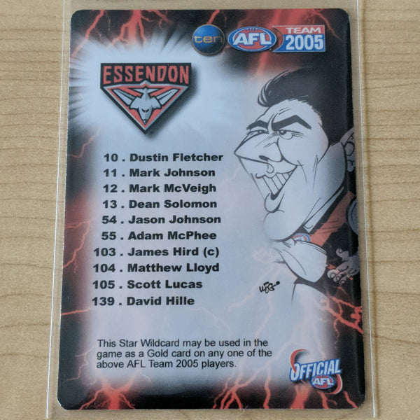 2005 AFL Teamcoach Star Wildcard Matthew Lloyd Essendon SW-05