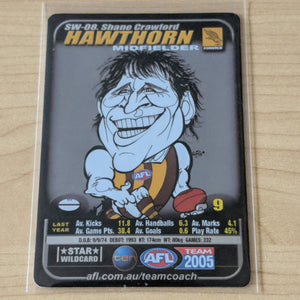 2005 AFL Teamcoach Star Wildcard Shane Crawford Hawthorn SW-08