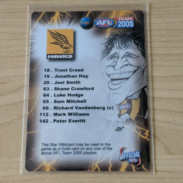 2005 AFL Teamcoach Star Wildcard Shane Crawford Hawthorn SW-08