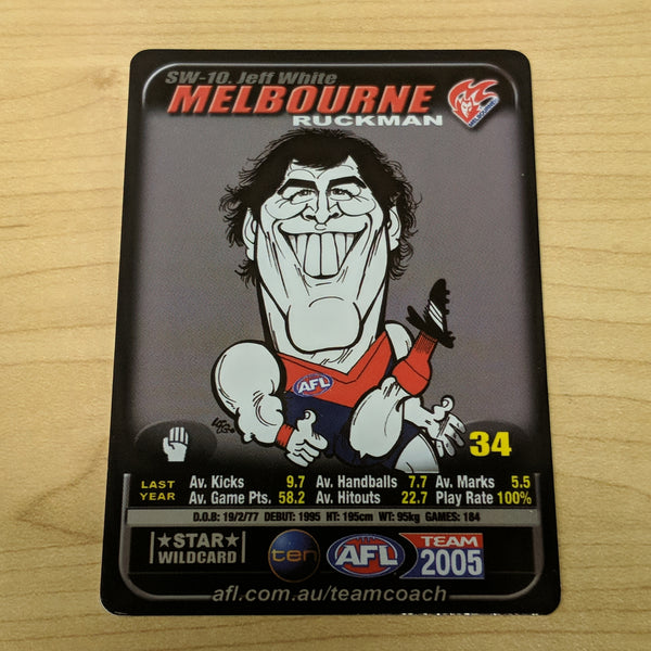 2005 AFL Teamcoach Star Wildcard Jeff White Melbourne SW-10