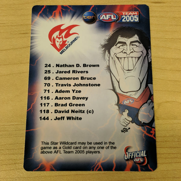 2005 AFL Teamcoach Star Wildcard Jeff White Melbourne SW-10