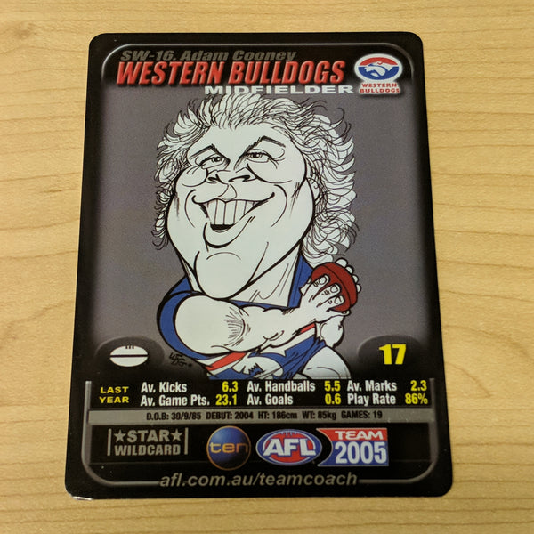 2005 AFL Teamcoach Star Wildcard Adam Cooney Western Bulldogs SW-16