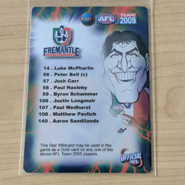 2005 AFL Teamcoach Star Wildcard Matthew Pavlich Fremantle SW-06