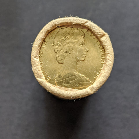 Australia 1984 Royal Australian Mint $1 Coin Roll. This is the first year of dollar coins and the only year of this effigy of The Queen
