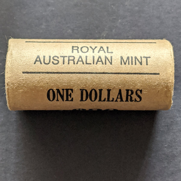 Australia 1984 Royal Australian Mint $1 Coin Roll. This is the first year of dollar coins and the only year of this effigy of The Queen