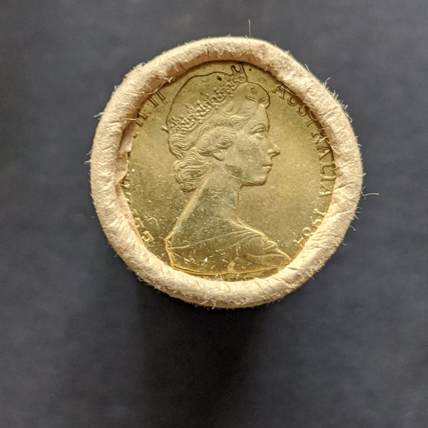 Australia 1984 Royal Australian Mint $1 Coin Roll. This is the first year of dollar coins and the only year of this effigy of The Queen