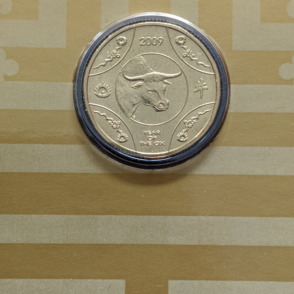 Australia 2009 Royal Australian Mint One Dollar $1 Lunar New Year of Ox Unc Coin