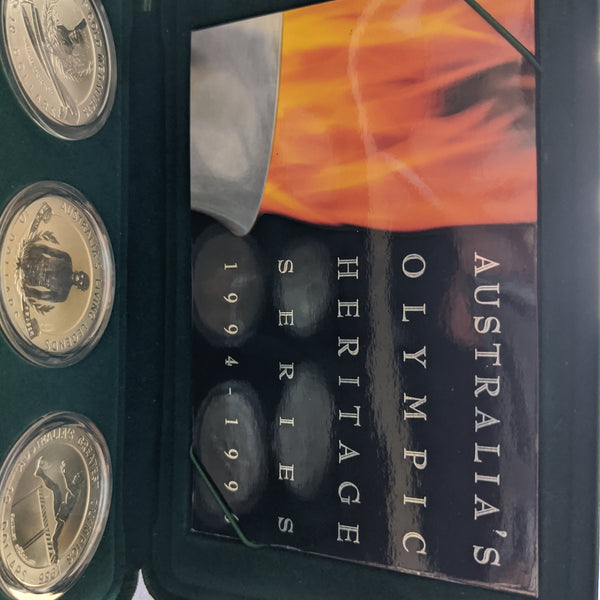 Australia 1994 - 1996 Royal Australian Mint SILVER $10 Olympic Heritage Series 6 coins
