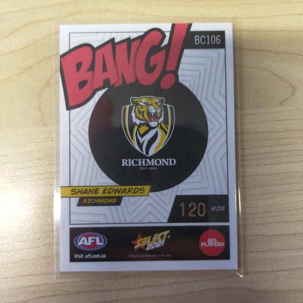 2021 AFL Select Footy Stars Bang Card Shane Edwards Richmond No.120/210