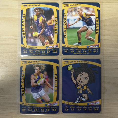 2021 AFL TEAMCOACH TEAM COACH PRIZE CARD WEST COAST EAGLES JACK