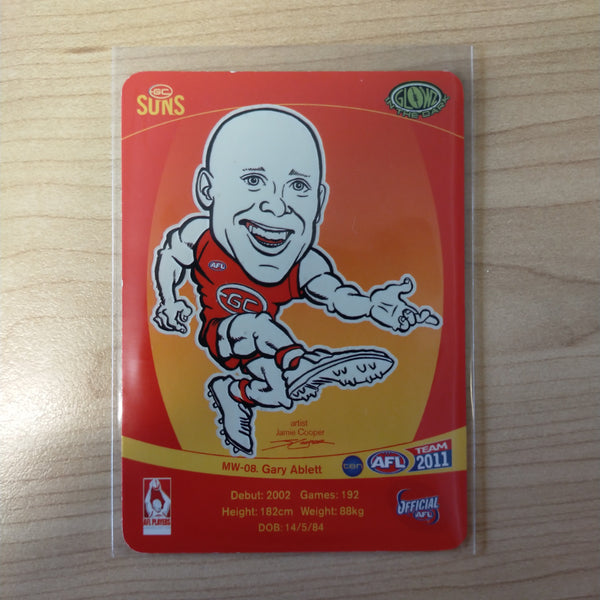 2011 Teamcoach Magic Wildcard Printing Error Card Gary Ablett Gold Coast Suns