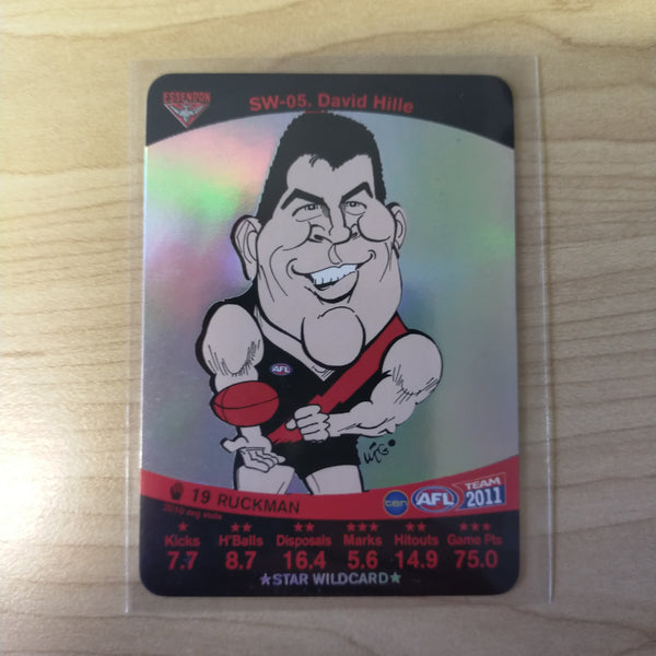 2011 Teamcoach Star Wildcard Printing Error Card David Hille Essendon