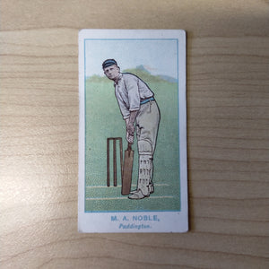 Will's Capstan Cigarettes M A Noble Paddington Club Cricketers Blue Back Cricket Cigarette Card