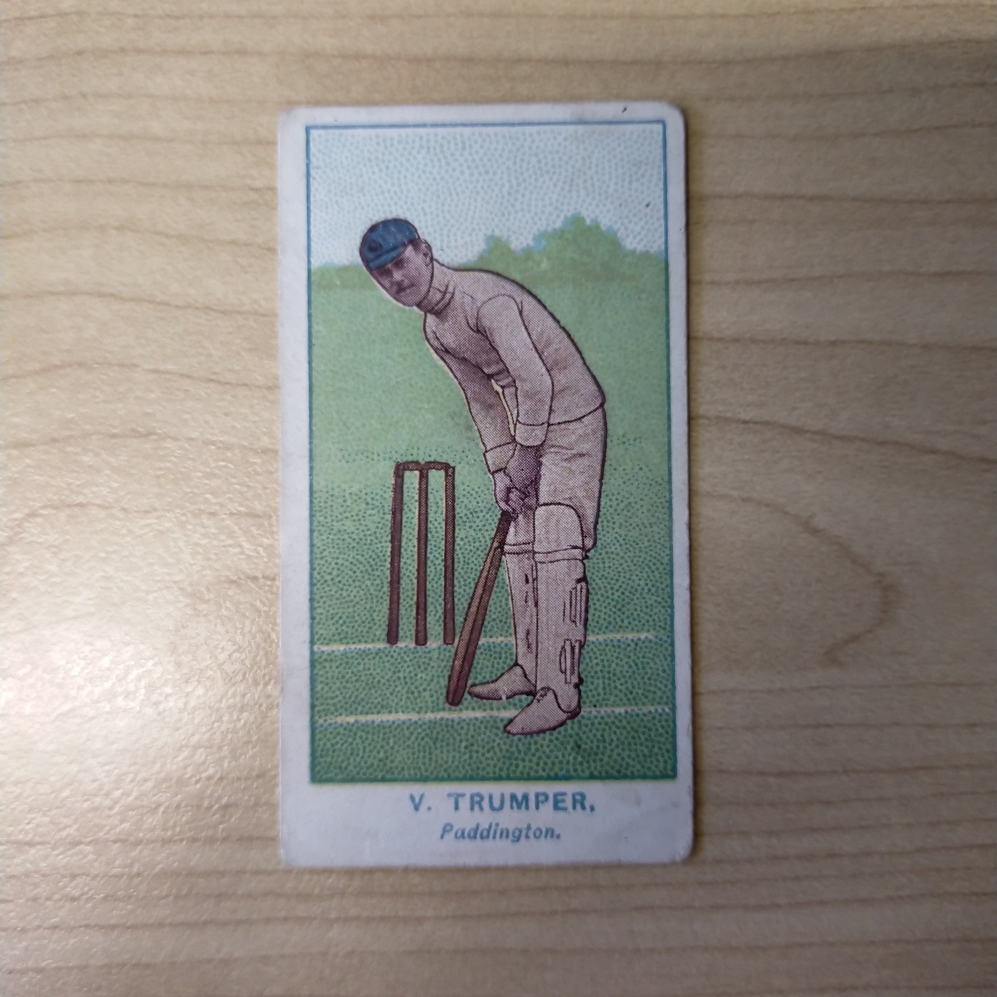 Will's Capstan Cigarettes V Trumper Paddington Club Cricketers Blue Back Cricket Cigarette Card