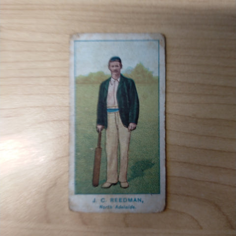 Will's Capstan Cigarettes J C Reedman North Adelaide Green Back Club Cricketers Cricket Cigarette Card