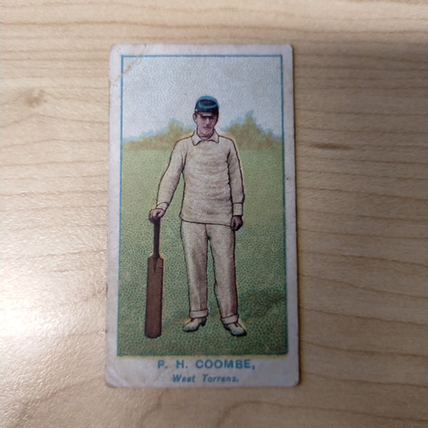 Will's Capstan Cigarettes P H Coombe West Torrens Green Back Club Cricketers Cricket Cigarette Card