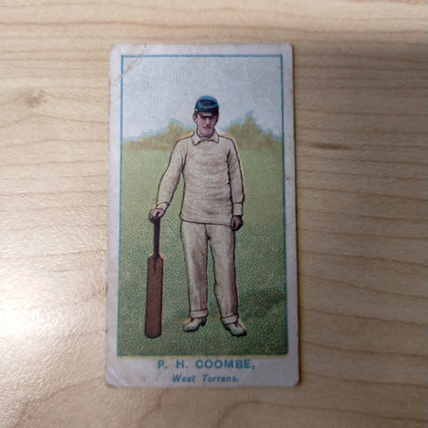 Will's Capstan Cigarettes P H Coombe West Torrens Green Back Club Cricketers Cricket Cigarette Card