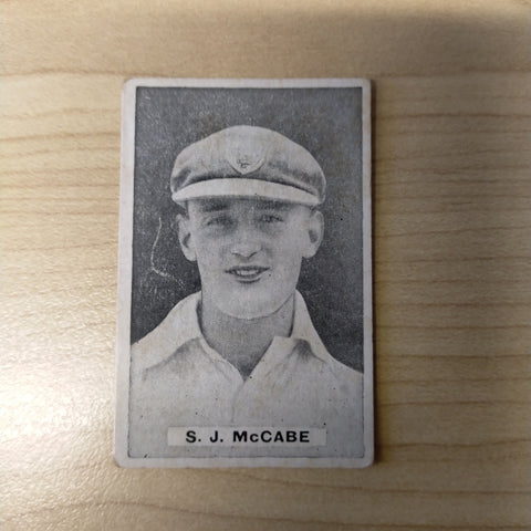 Sweetacres Champion Chewing Gum S J McCabe Test Match Records Cricket Cigarette Card No.14
