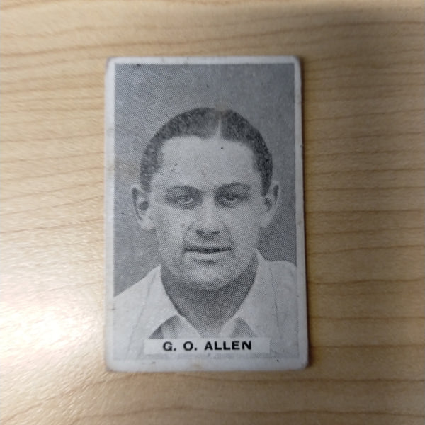 Sweetacres Champion Chewing Gum G O Allen Test Match Records Cricket Cigarette Card No.20