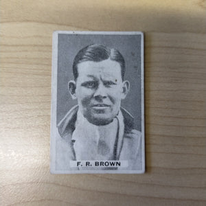 Sweetacres Champion Chewing Gum F R Brown Test Match Records Cricket Cigarette Card No.24