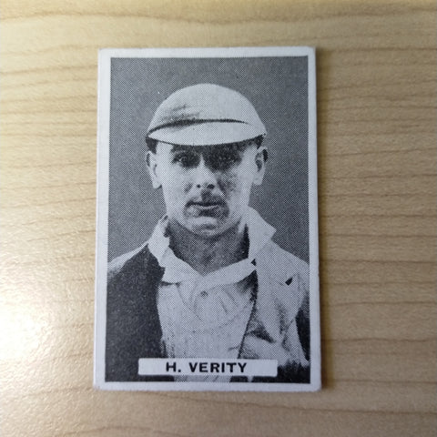 Sweetacres Champion Chewing Gum H Verity Test Match Records Cricket Cigarette Card No.32