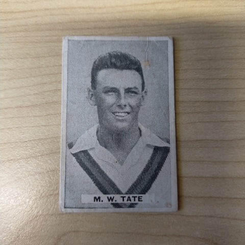Sweetacres Champion Chewing Gum M W Tate Test Match Records Cricket Cigarette Card No.33