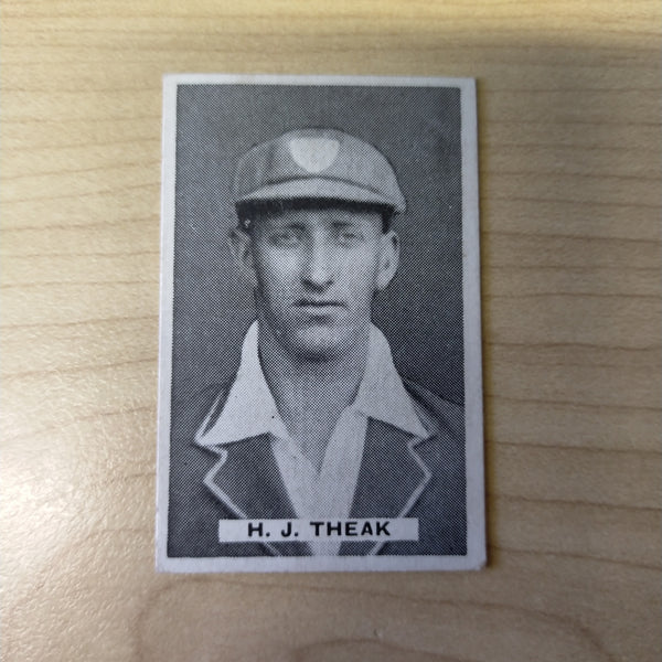 Sweetacres Champion Chewing Gum H J Theak Prominent Cricketers Cricket Cigarette Card No.44