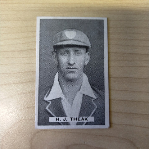 Sweetacres Champion Chewing Gum H J Theak Prominent Cricketers Cricket Cigarette Card No.44