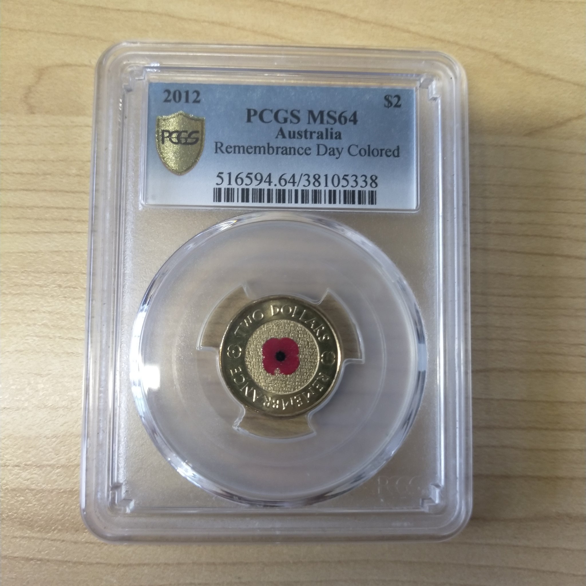 AUSTRALIA 2012 Remembrance Day $2 PCGS Graded MS64